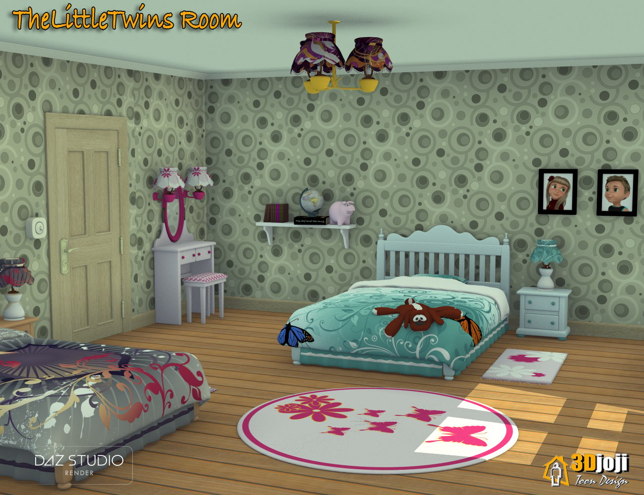 The Little Twins Room by: 3djoji, 3D Models by Daz 3D
