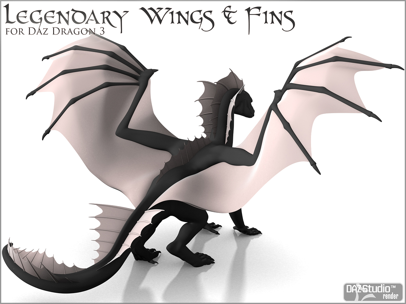 Legendary Wings & Fins HD for DAZ Dragon 3 by: DarioFish, 3D Models by Daz 3D