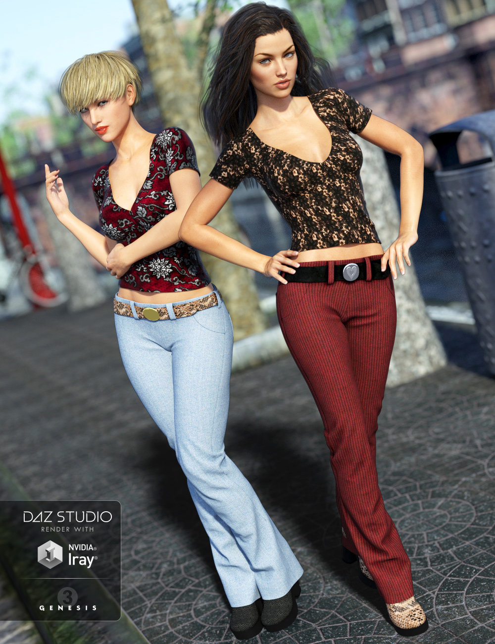 Street Casual Outfit for Genesis 3 Female(s) Textures by: bucketload3d, 3D Models by Daz 3D