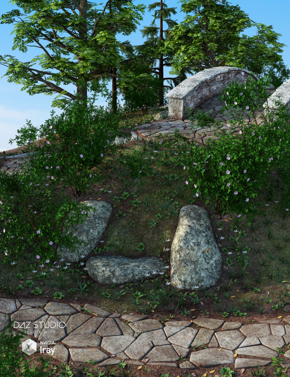 Stone Bridge Stone Bridge by: Andrey Pestryakov, 3D Models by Daz 3D