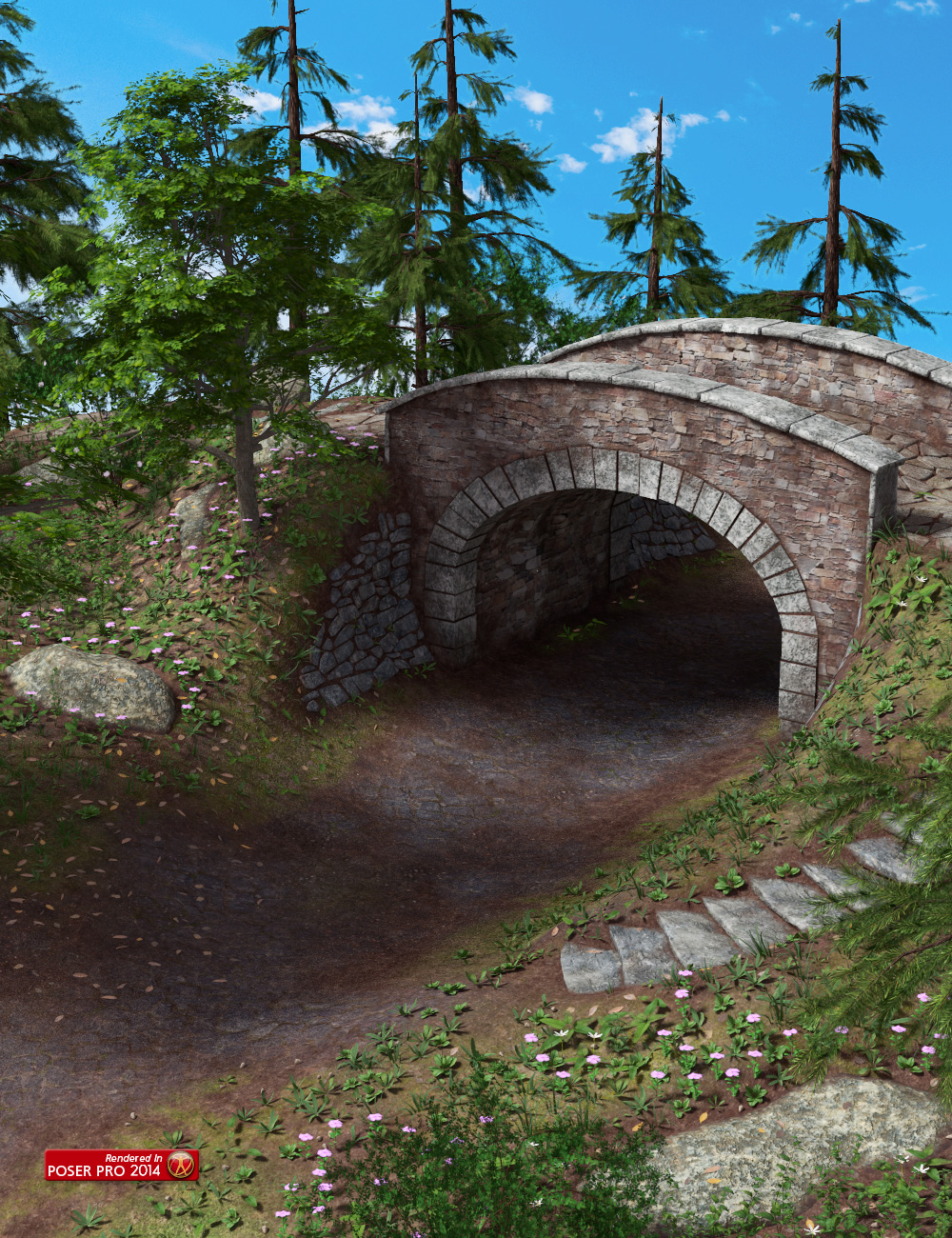 Stone Bridge by: Andrey Pestryakov, 3D Models by Daz 3D