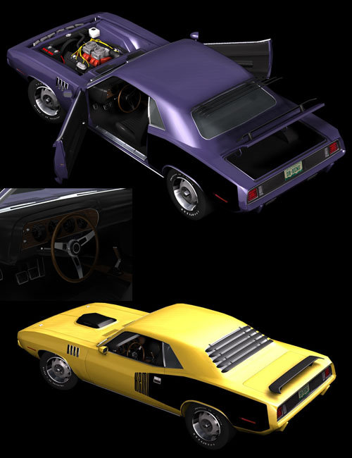1971 AM Muscle Car 2n1 by: Alberto Daniel Russo, 3D Models by Daz 3D