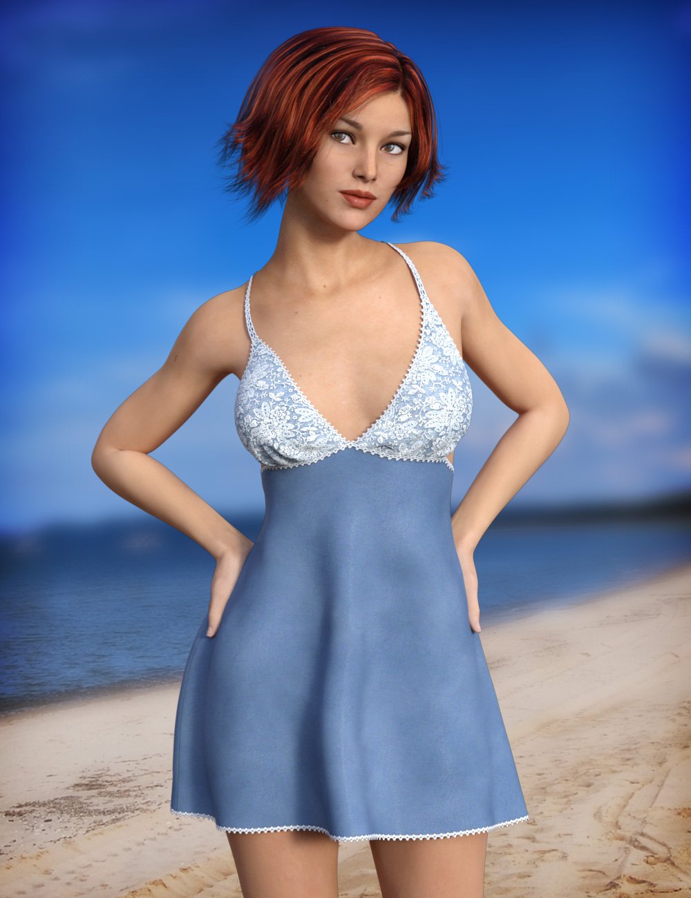 Sun Dress for Genesis 3 Female(s) by: esha, 3D Models by Daz 3D