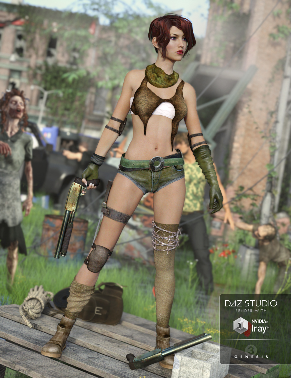 Post Apocalyptic Outfit for Genesis 3 Female(s)