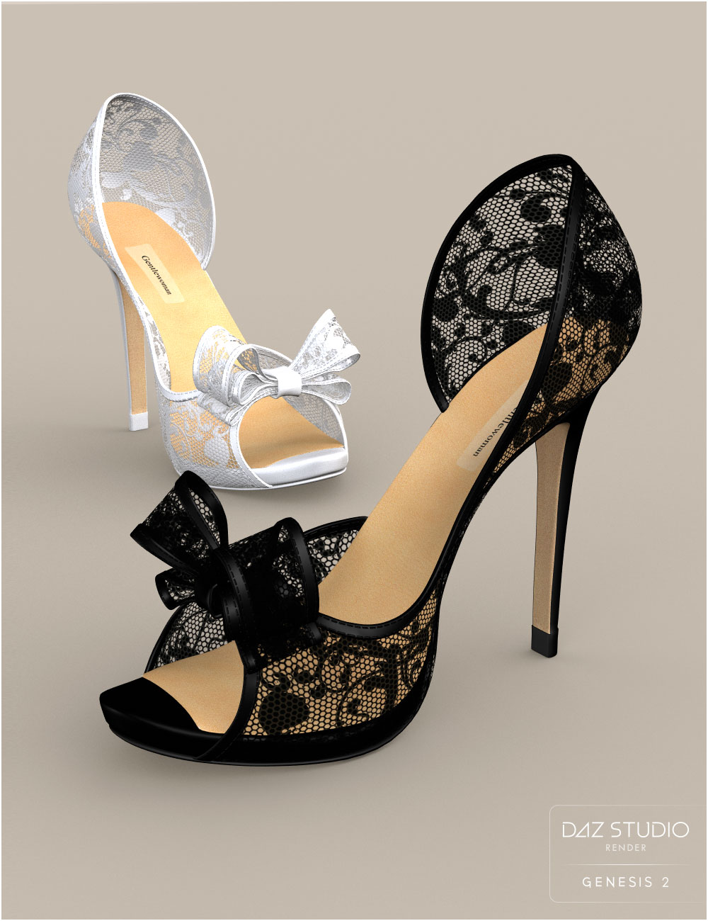 Cute3D Bow Heels for Genesis 2 Female(s) by: Cute3D, 3D Models by Daz 3D