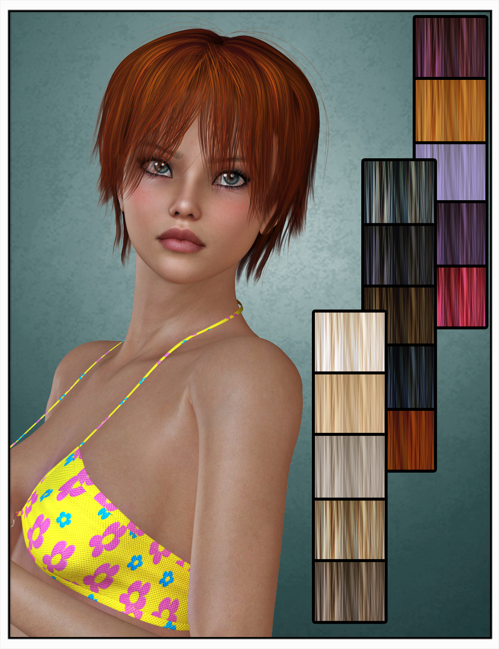 Pixie Hair for Genesis 3  Female(s), Genesis 2 Female(s) and Victoria 4 by: SWAM, 3D Models by Daz 3D