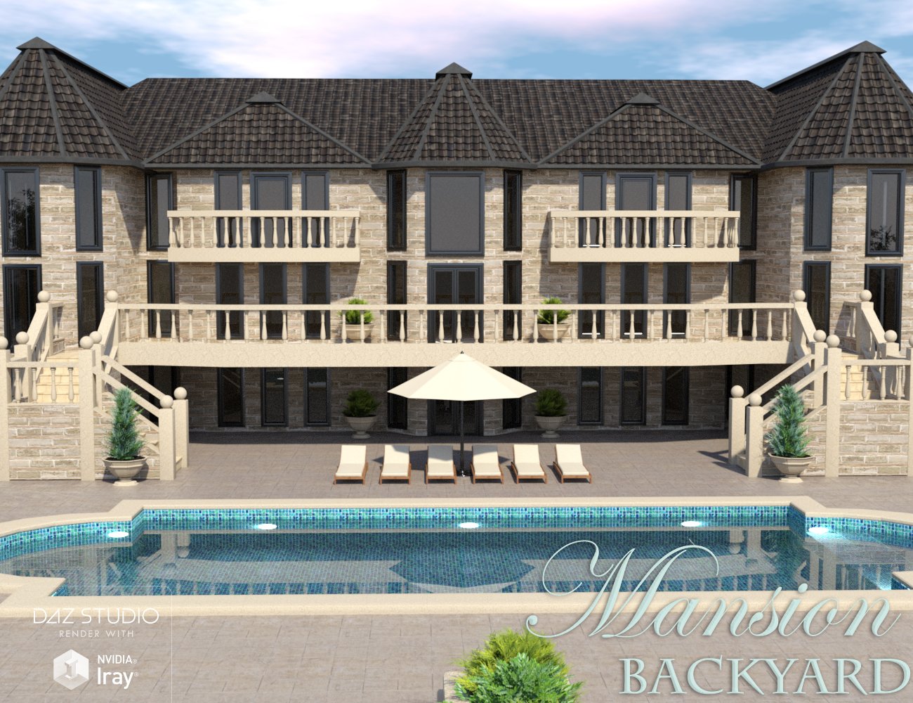 Mansion Backyard Mansion Backyard by: Nikisatez, 3D Models by Daz 3D