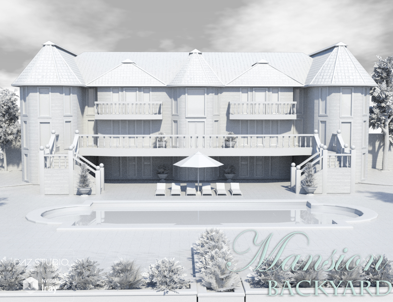 Mansion Backyard by: Nikisatez, 3D Models by Daz 3D
