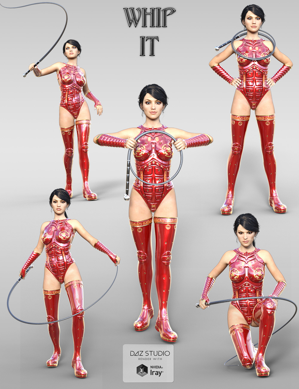 Whip and Poses for Genesis 3 Female(s) by: midnight_stories, 3D Models by Daz 3D