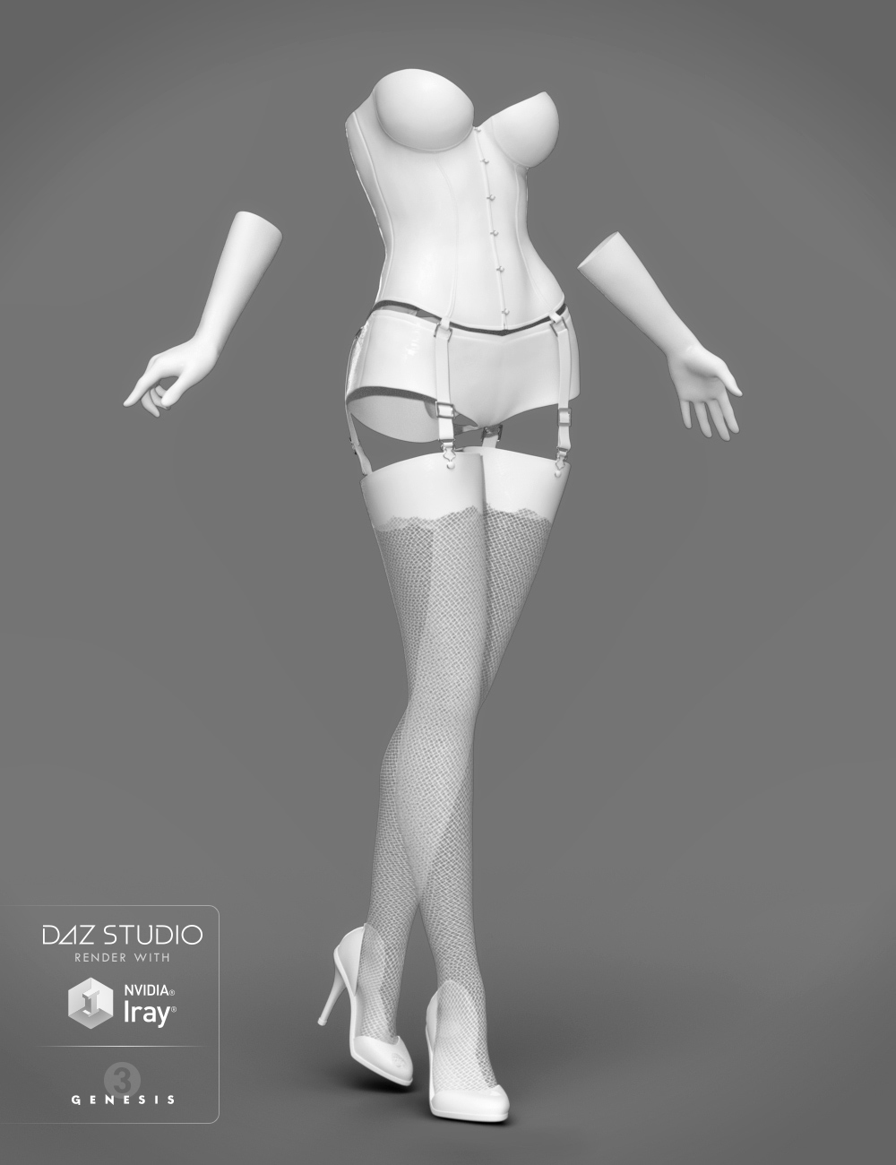 Corset Lingerie Set for Genesis 3 Female(s) by: Anna BenjaminRavenhair, 3D Models by Daz 3D