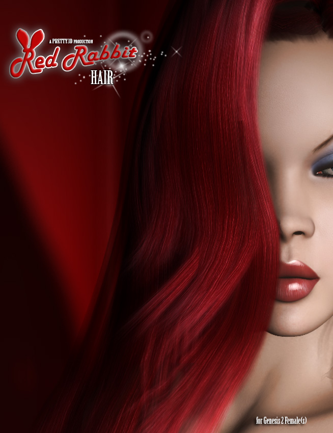 Red Rabbit Hair for Genesis 2 Female(s) by: Pretty3D, 3D Models by Daz 3D
