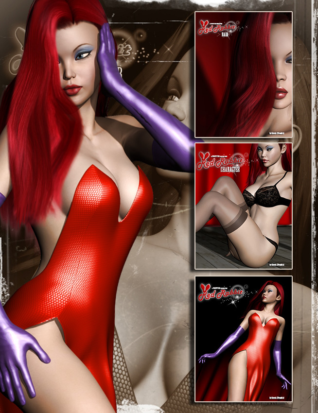 Red Rabbit Bundle by: Pretty3DMytilus, 3D Models by Daz 3D