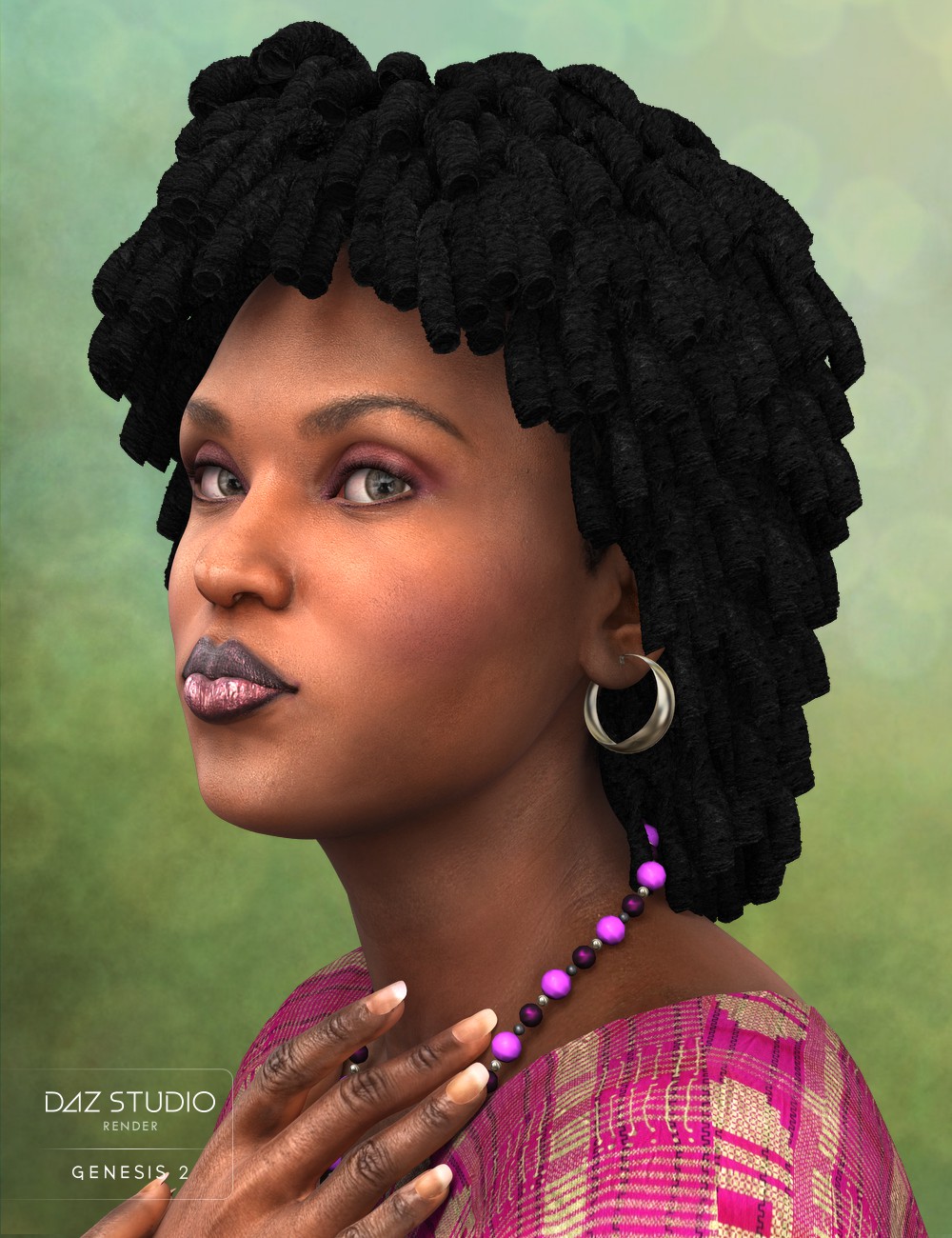 Mbali Hair for Genesis 2 Female(s) by: 3D-GHDesign, 3D Models by Daz 3D