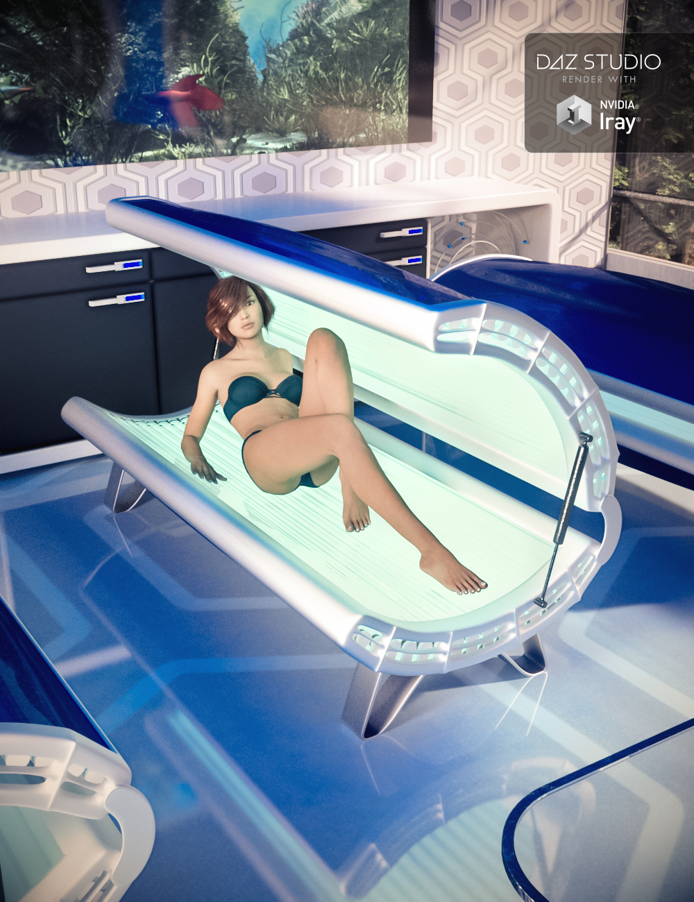 Tanning Bed by: Denki Gaka, 3D Models by Daz 3D