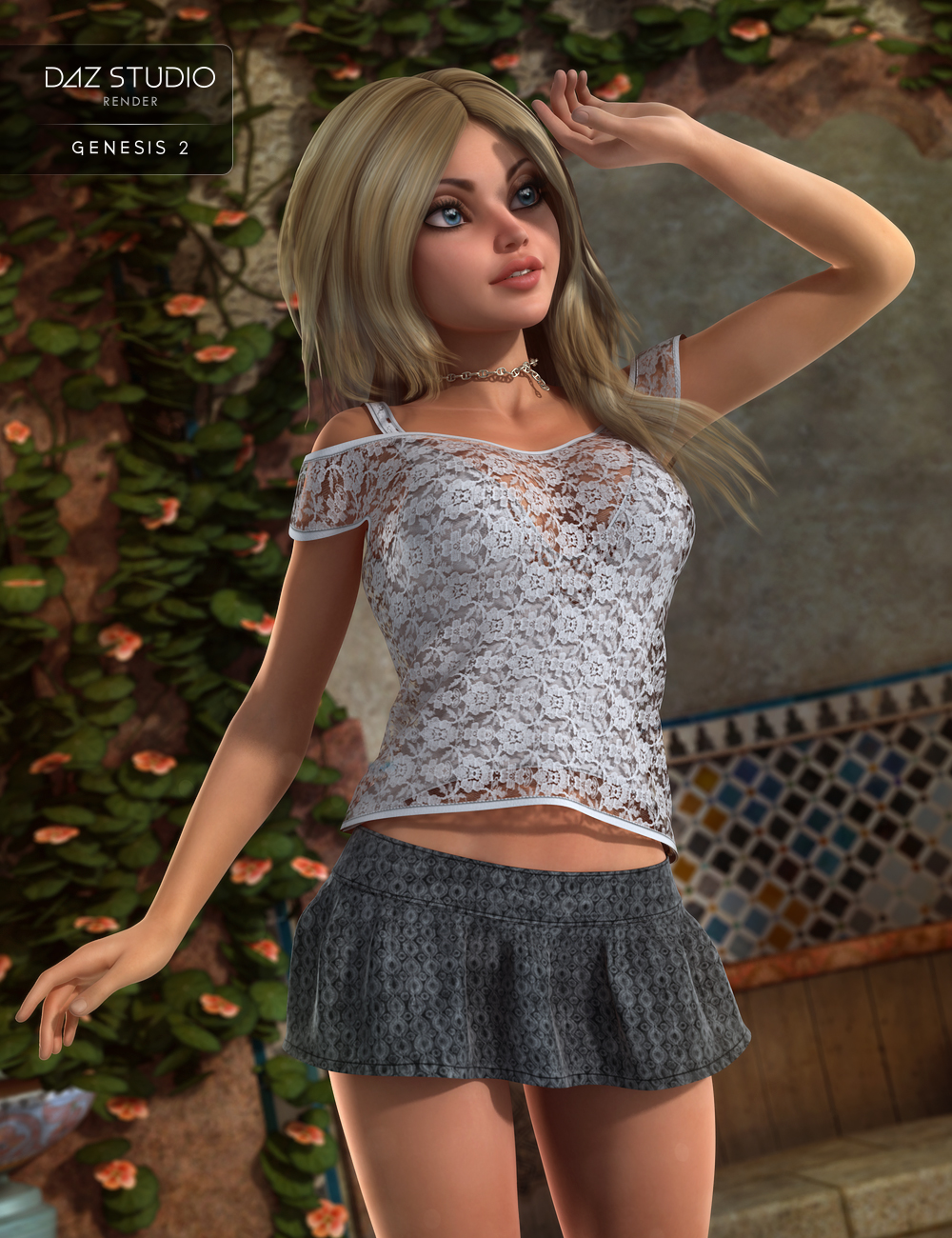 Little Flirt Outfit for Genesis 2 Female(s) by: Bluebird 3D ClothingSarsa, 3D Models by Daz 3D