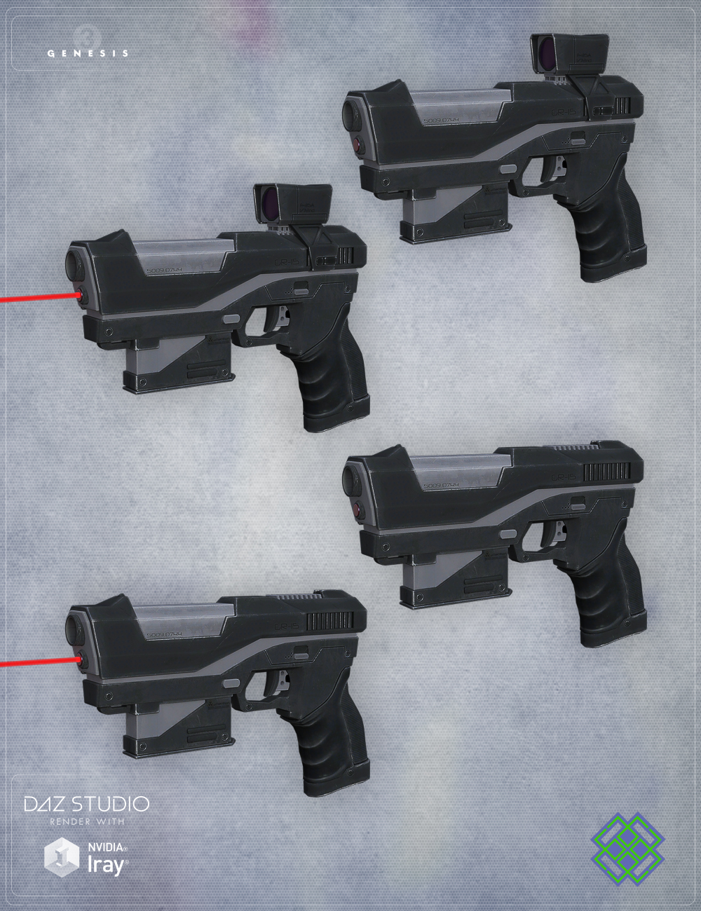 Gun GR15 for Genesis 3 Female(s) by: Velemudr, 3D Models by Daz 3D