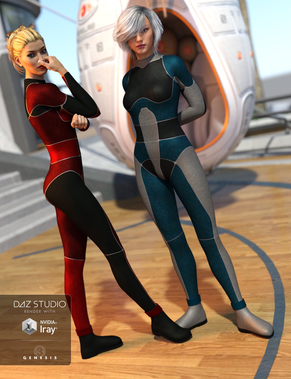 Sci-Fi Bodysuit for Genesis 3 Female(s) by: OziChickValandar, 3D Models by Daz 3D