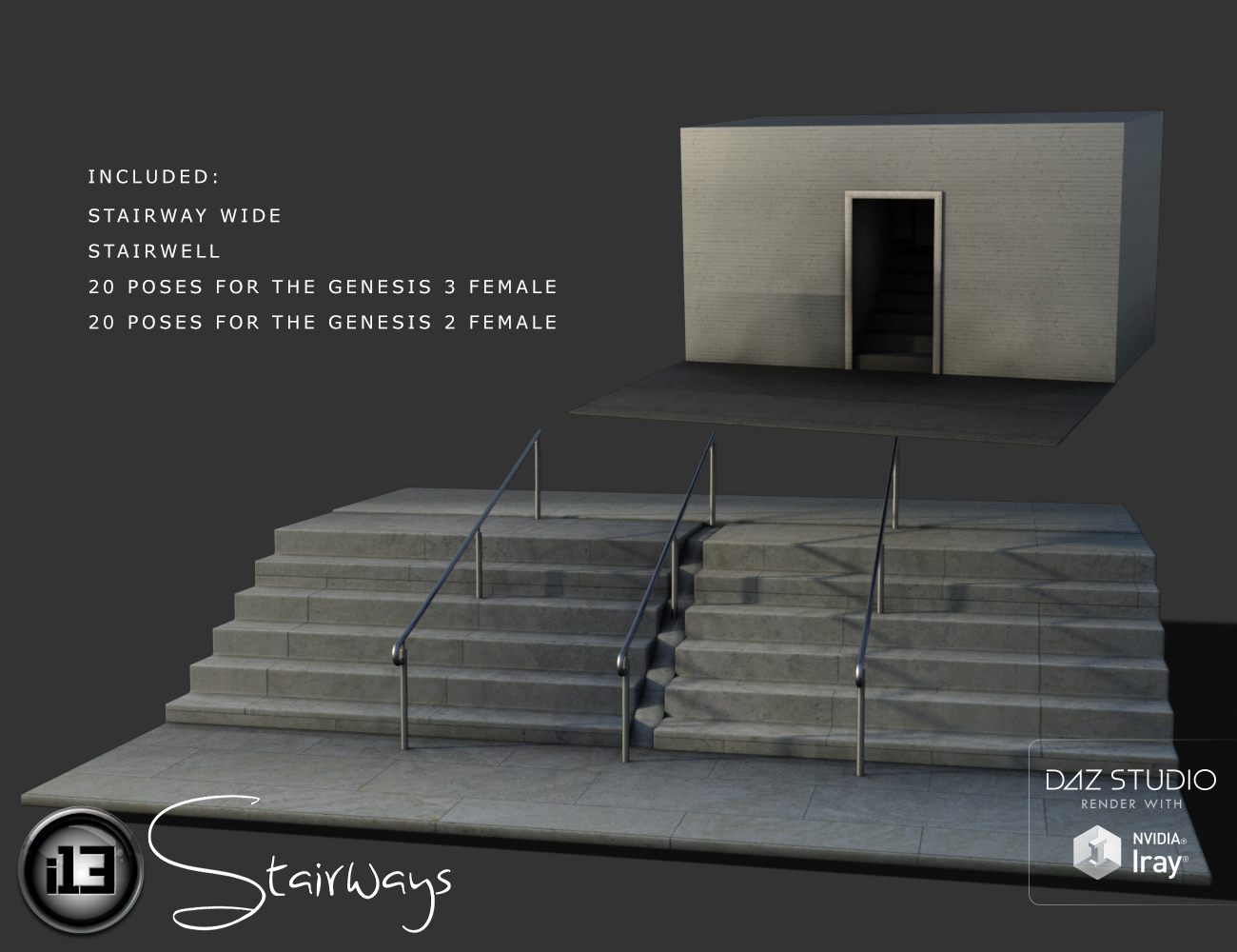i13 Stairways by: ironman13, 3D Models by Daz 3D