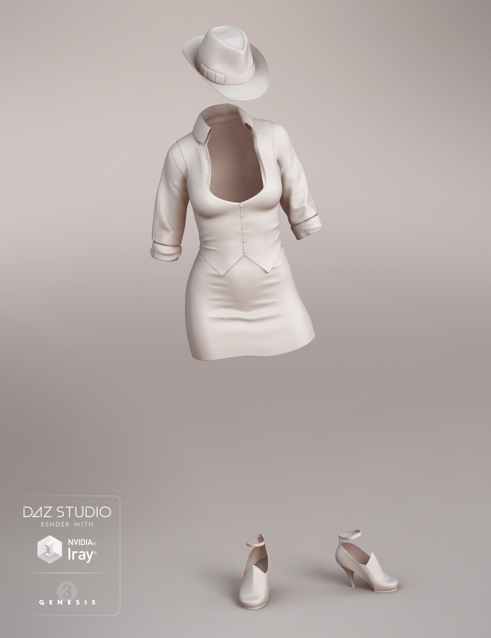 Gangster Outfit for Genesis 3 Female(s) by: NikisatezOziChick, 3D Models by Daz 3D