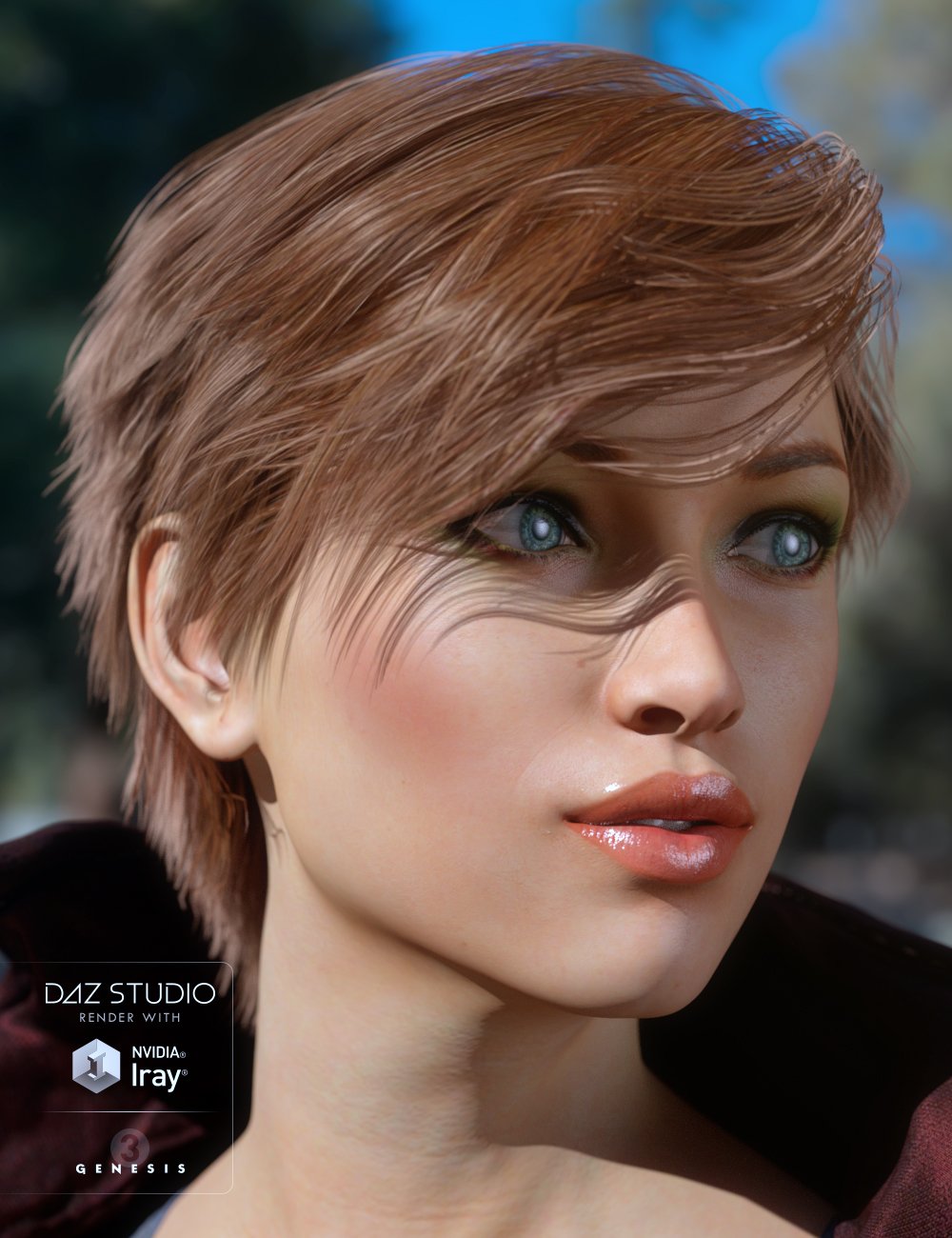 Force Hair for Genesis 3 Female(s) by: goldtassel, 3D Models by Daz 3D