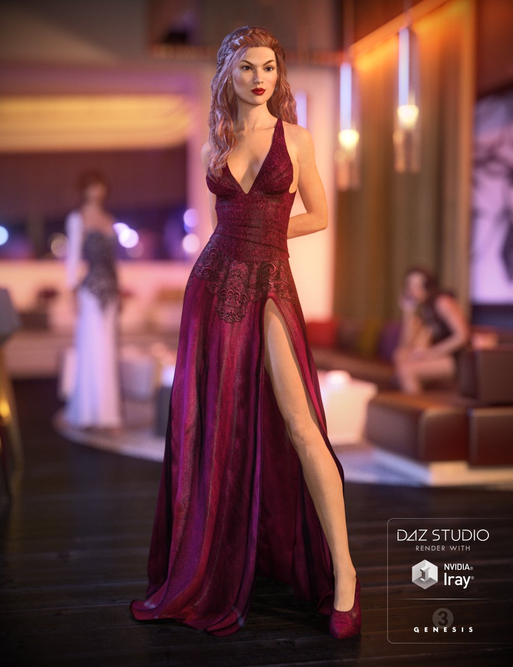 Glamour Outfit for Genesis 3 Female(s) by: MadaSarsa, 3D Models by Daz 3D