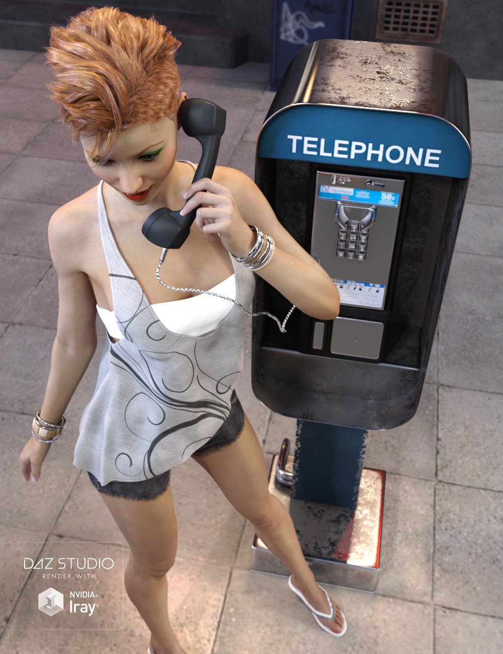 Pay Phones by: Valandar, 3D Models by Daz 3D