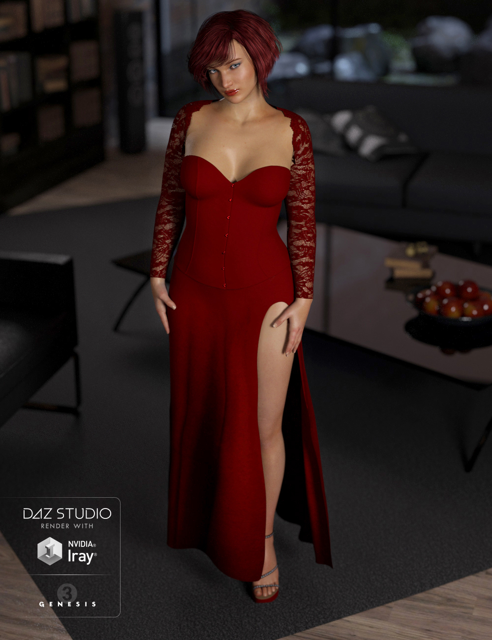 Corset Dress Textures by: Shox-Design, 3D Models by Daz 3D