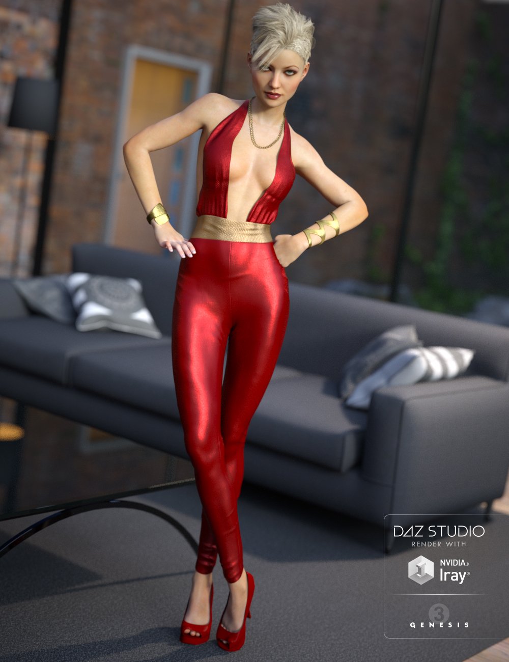 Hot Jumpsuit Outfit for Genesis 3 Female(s)