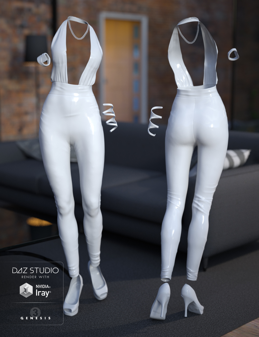 Hot Jumpsuit Outfit for Genesis 3 Female(s) by: NikisatezOziChick, 3D Models by Daz 3D