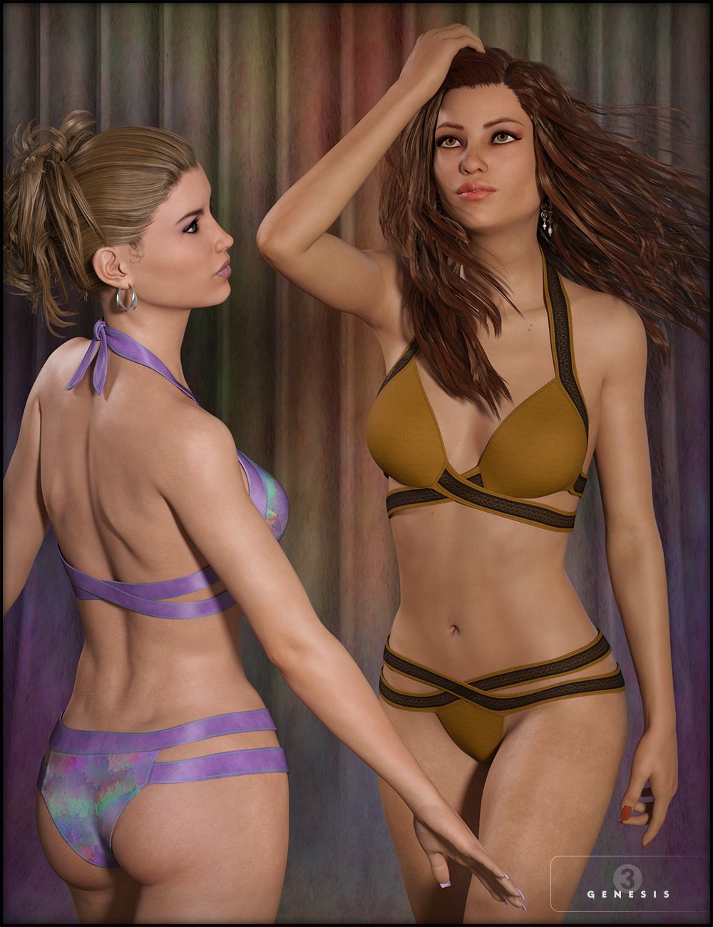 Strappy Bikini for Genesis 3 Female(s) by: Fisty & Darc, 3D Models by Daz 3D