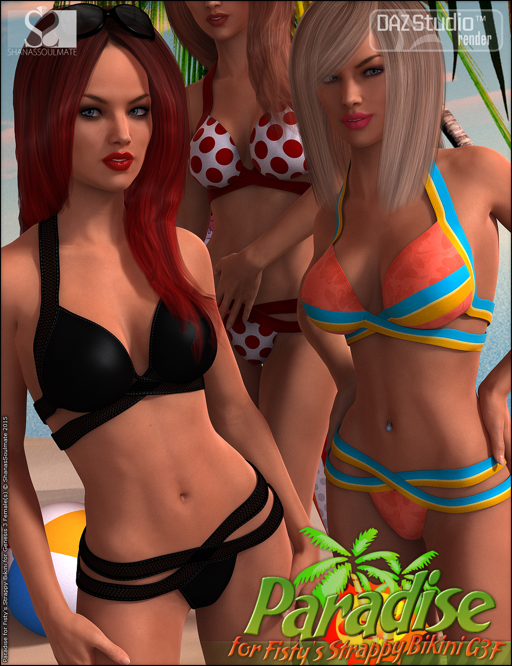 Strappy Bikini Paradise Textures by: ShanasSoulmate, 3D Models by Daz 3D