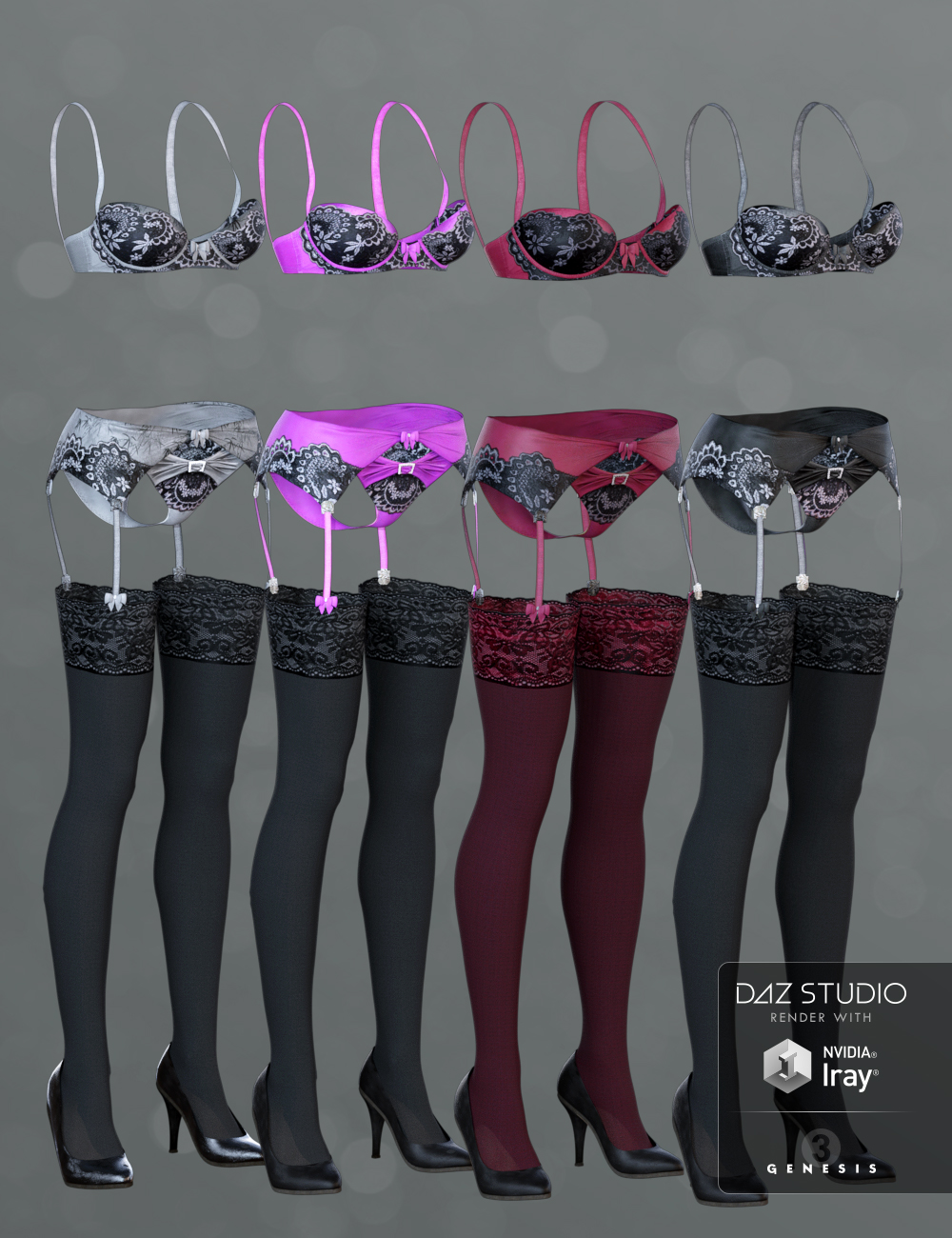 Bra and Panty Lingerie Set Textures by: DarkStarBurning, 3D Models by Daz 3D