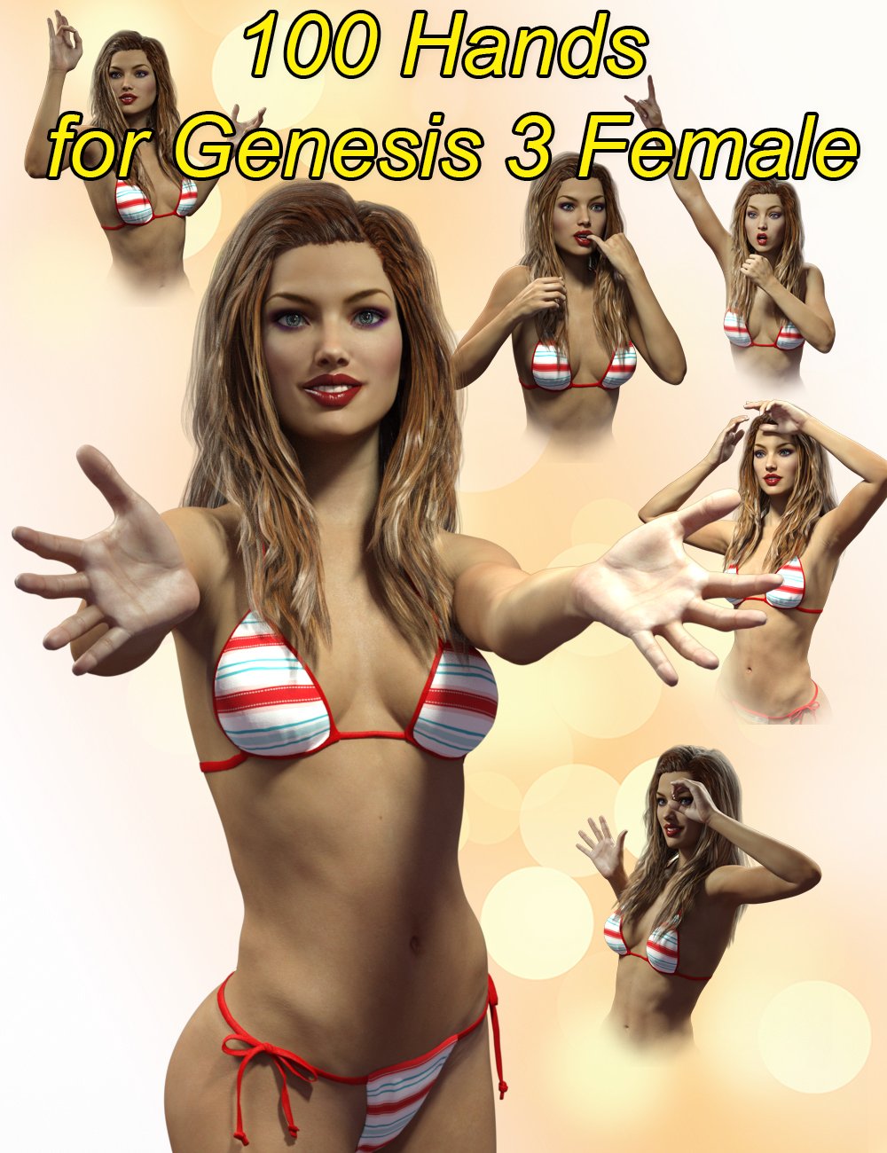 Slide3D 100 Hands for Genesis 3 Female(s) by: Slide3D, 3D Models by Daz 3D