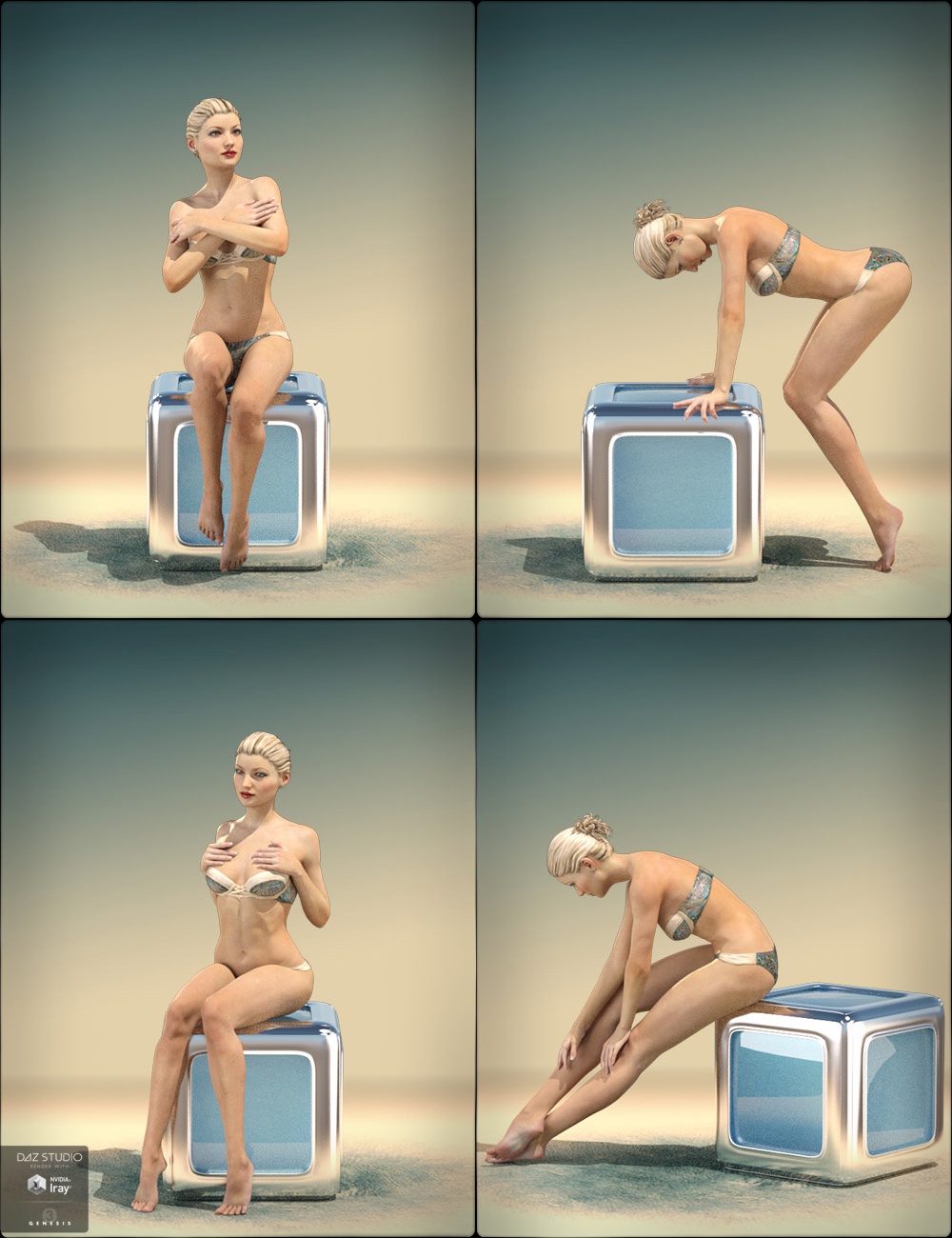 Precious Model Poses for Eva 7 - On The Box by: 3D-GHDesignvikike176, 3D Models by Daz 3D