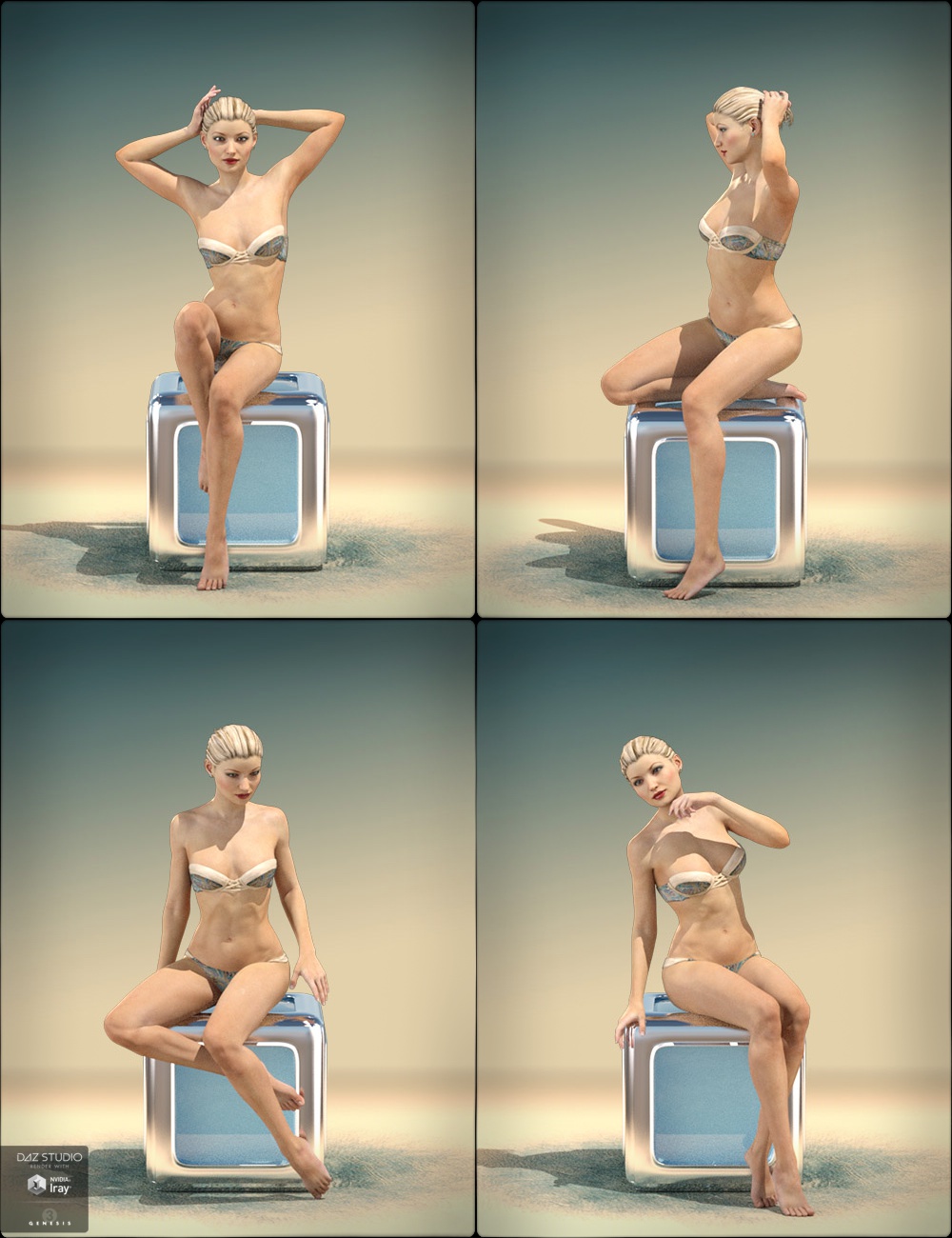 Precious Model Poses for Eva 7 - On The Box by: 3D-GHDesignvikike176, 3D Models by Daz 3D