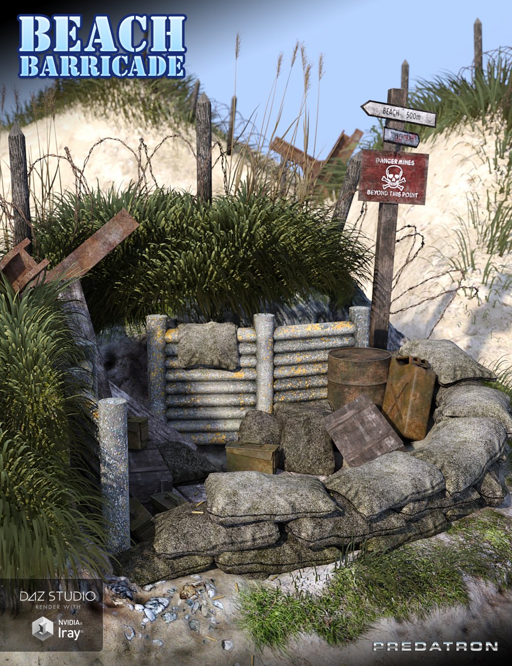 Beach Barricade by: Predatron, 3D Models by Daz 3D