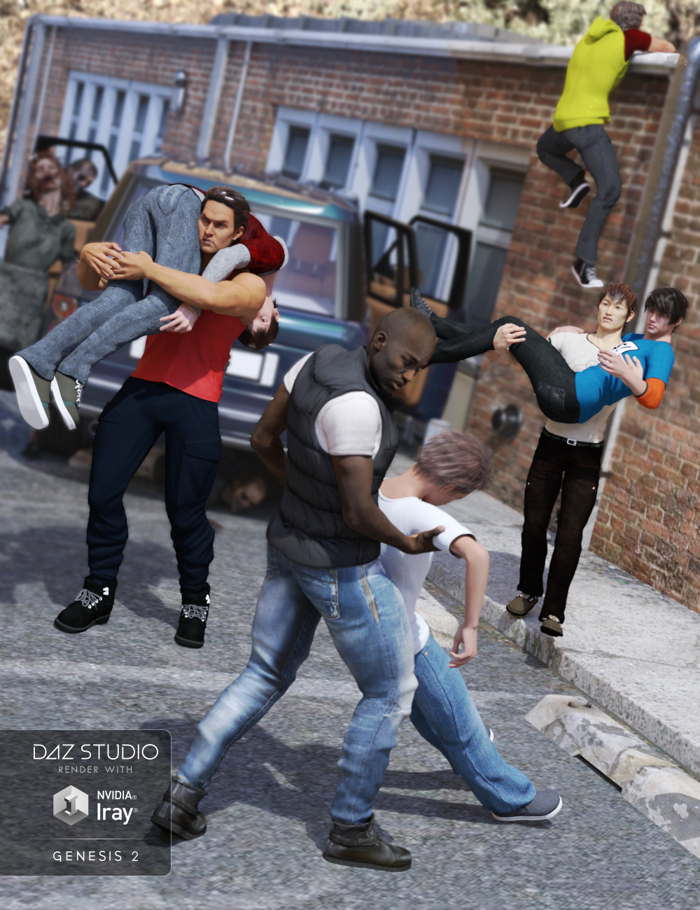 To the Rescue Poses by: FeralFey, 3D Models by Daz 3D