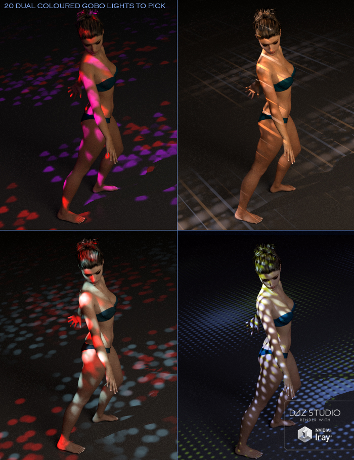 Gobo Lights for DAZ Studio Iray by: ForbiddenWhispers, 3D Models by Daz 3D