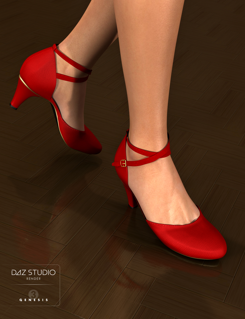 Milonga Shoes for Genesis 3 Female(s) by: Inkara, 3D Models by Daz 3D