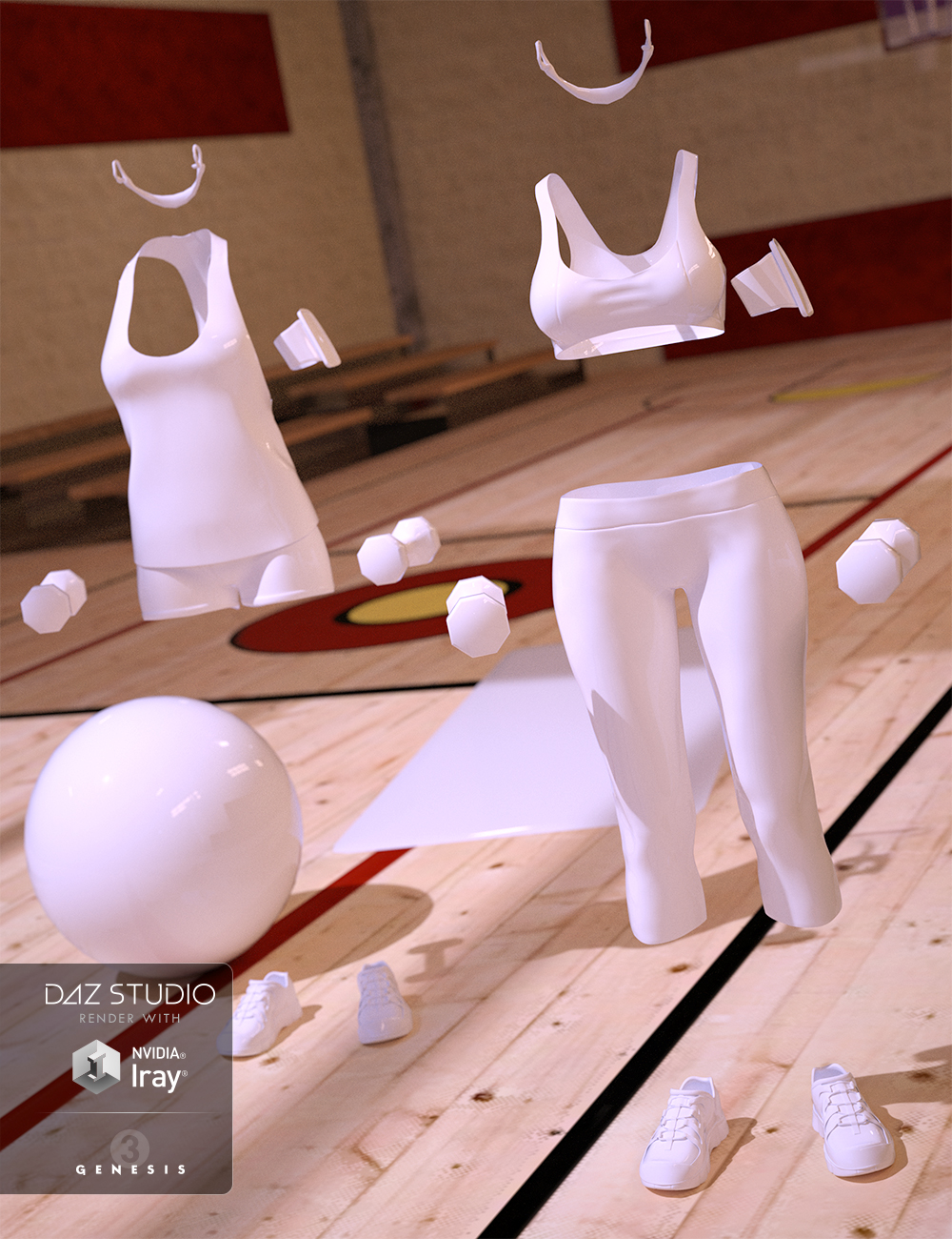 Cardio Gear for Genesis 3 Female(s) by: Barbara BrundonOziChick, 3D Models by Daz 3D