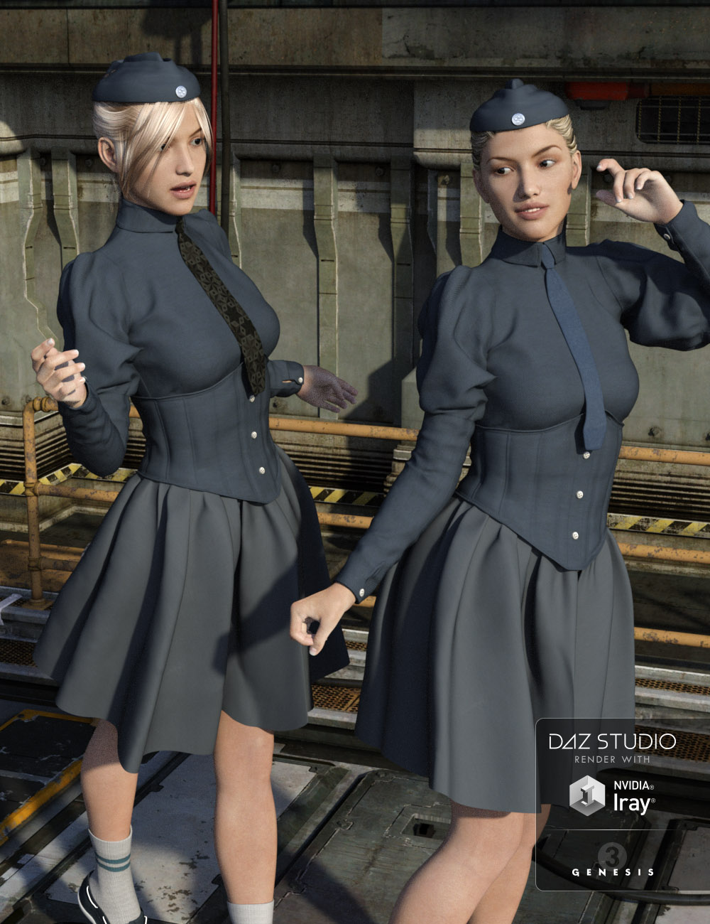 Diesel Punk Clothes for Genesis 3 Female(s) by: Oskarsson, 3D Models by Daz 3D