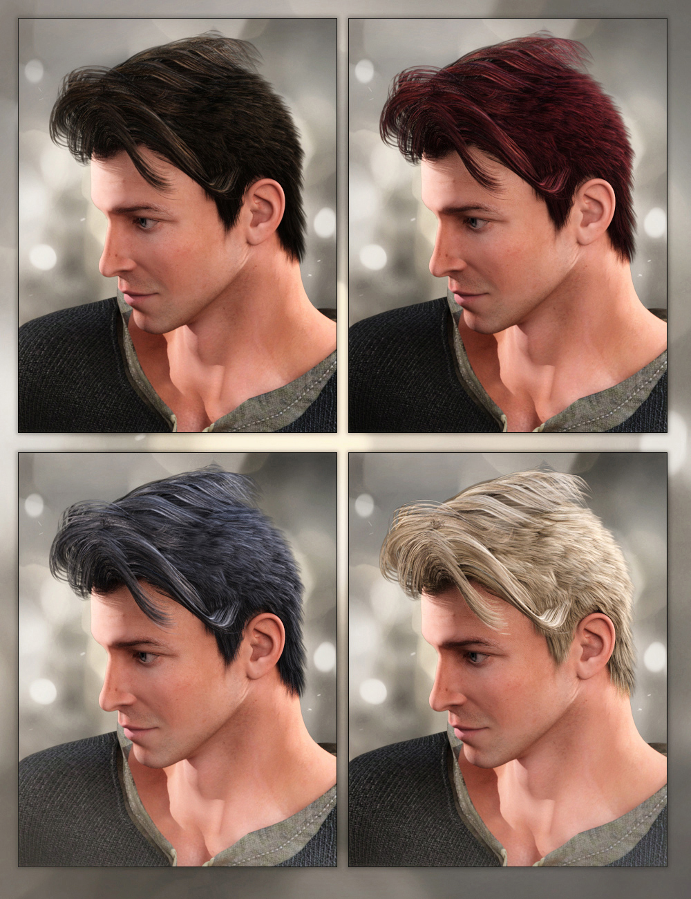 Funky Hair for Genesis 2 Male(s) by: goldtassel, 3D Models by Daz 3D
