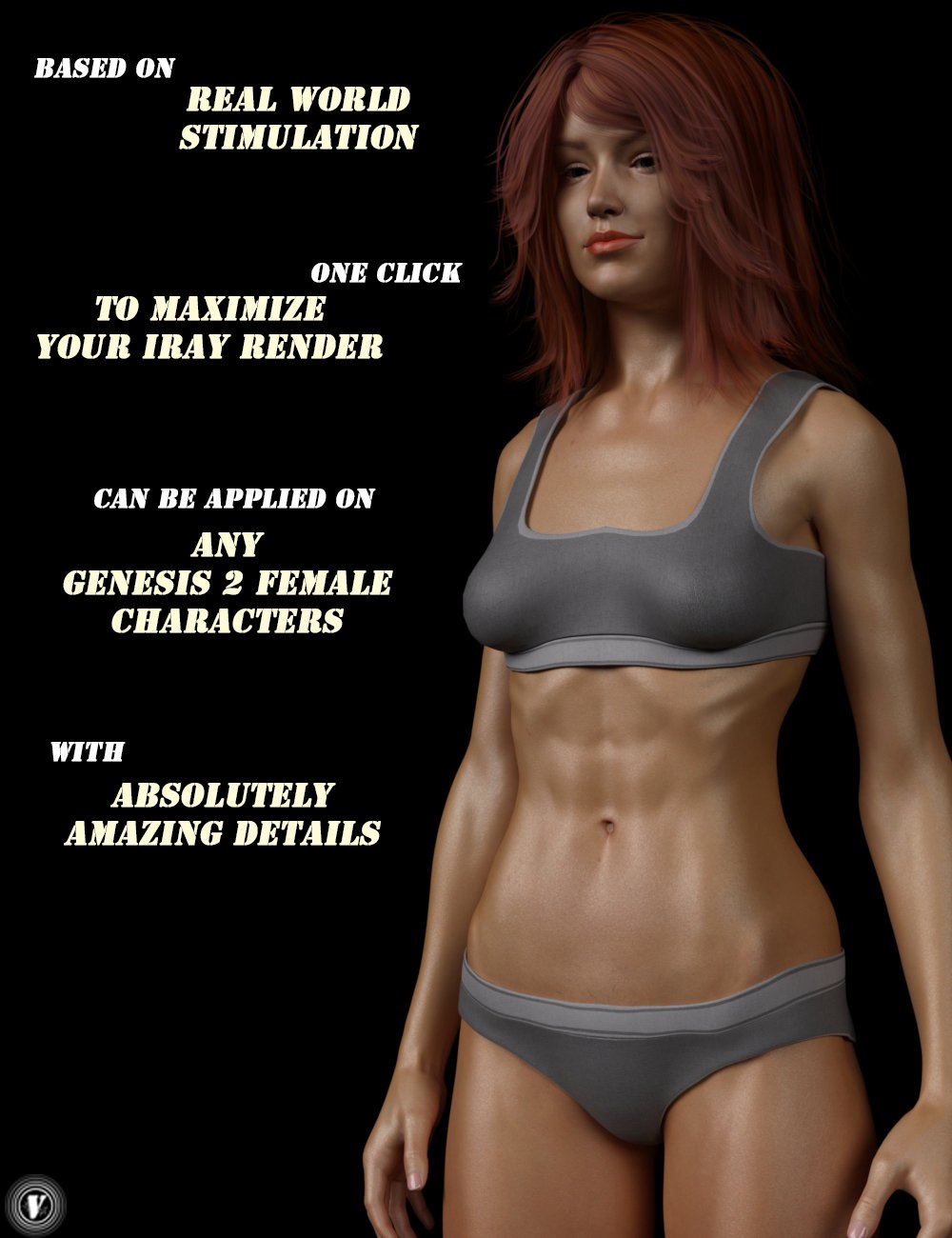 EcVh0 Iray Skin Shader for Genesis 2 Female(s) by: EcVh0, 3D Models by Daz 3D