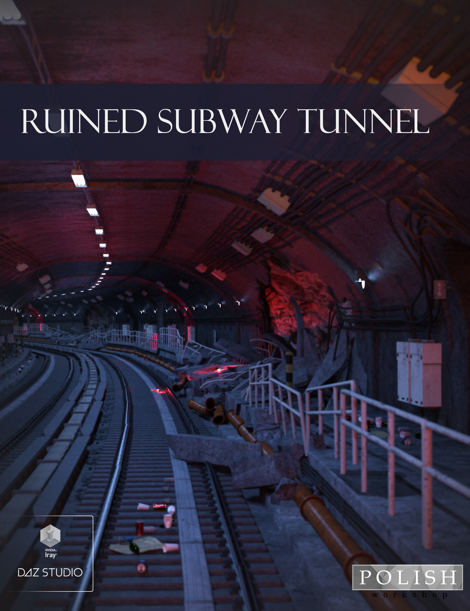 Ruined Subway Tunnel by: Polish, 3D Models by Daz 3D