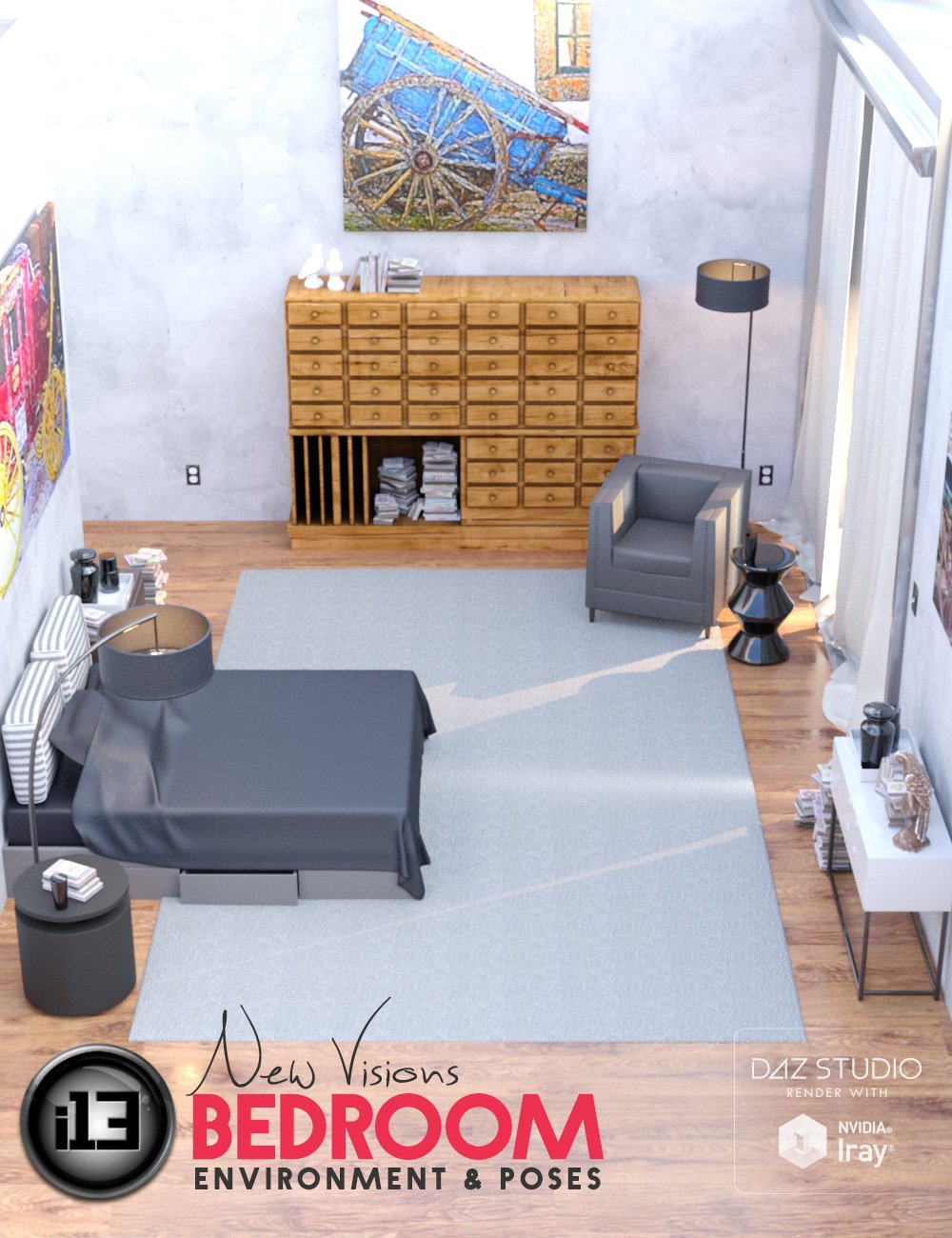 i13 New Visions Bedroom i13 New Visions Bedroom by: ironman13, 3D Models by Daz 3D