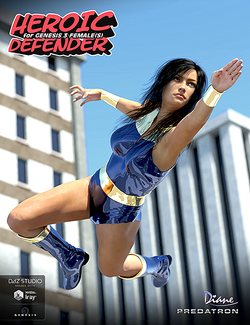 Heroic Defender for Genesis 3 Female(s) by: DianePredatron, 3D Models by Daz 3D