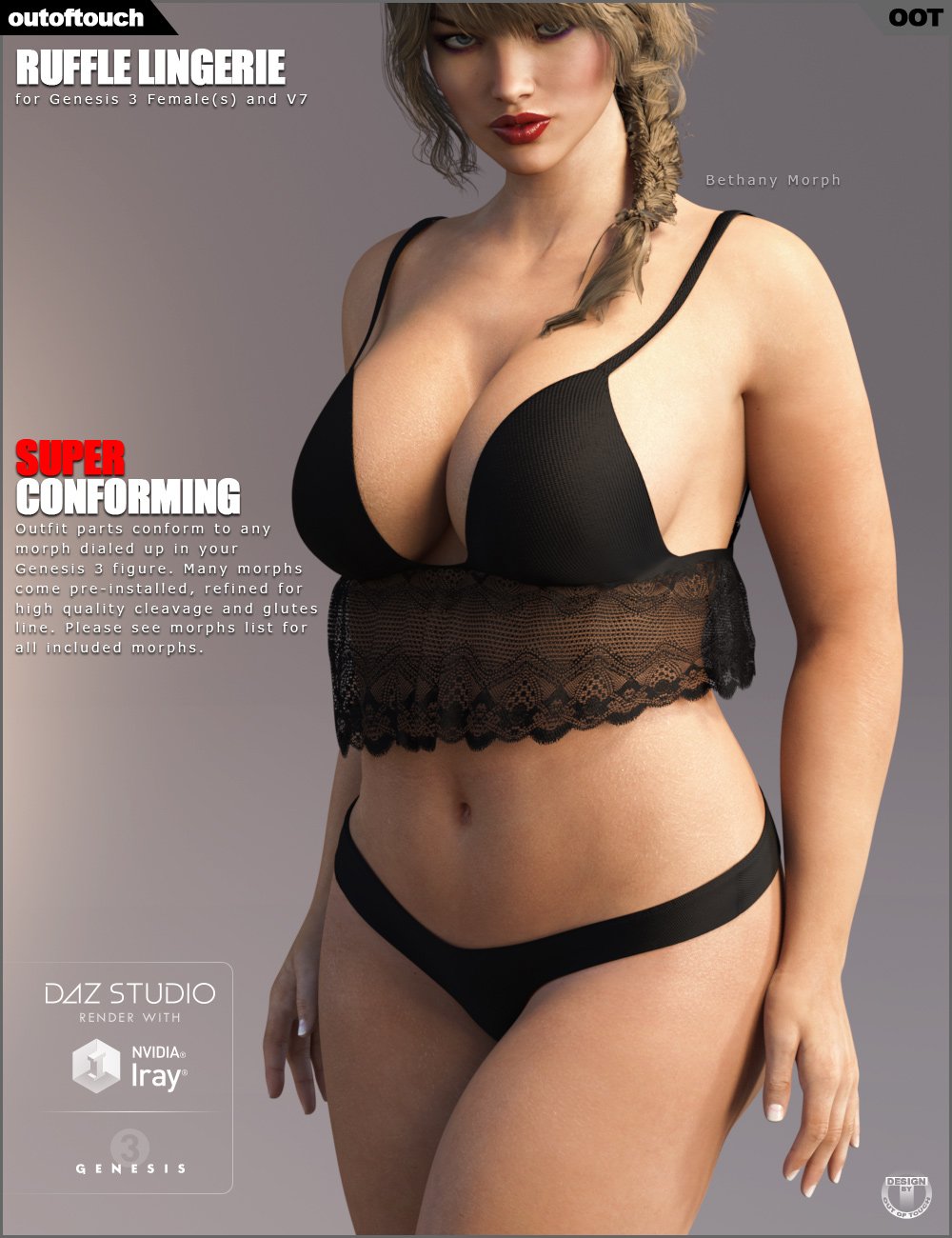 Ruffle Lingerie For Genesis 3 Female S Daz 3d