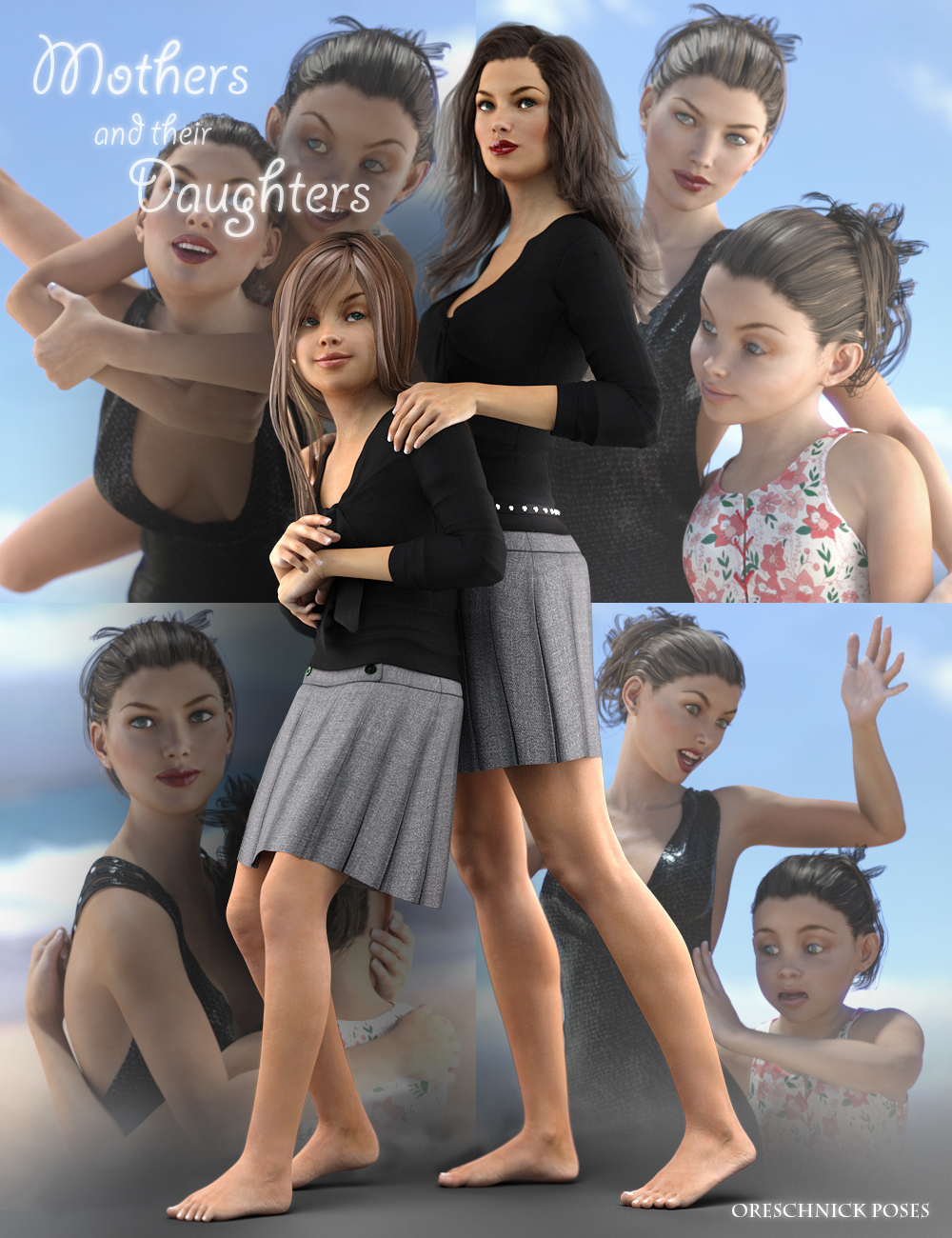 Oreschnick Poses: Mothers and their Daughters Poses by: Devon, 3D Models by Daz 3D