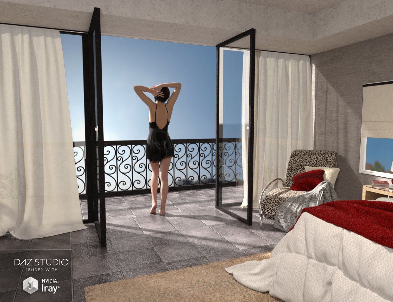 Classic Comfort Bedroom by: Nikisatez, 3D Models by Daz 3D