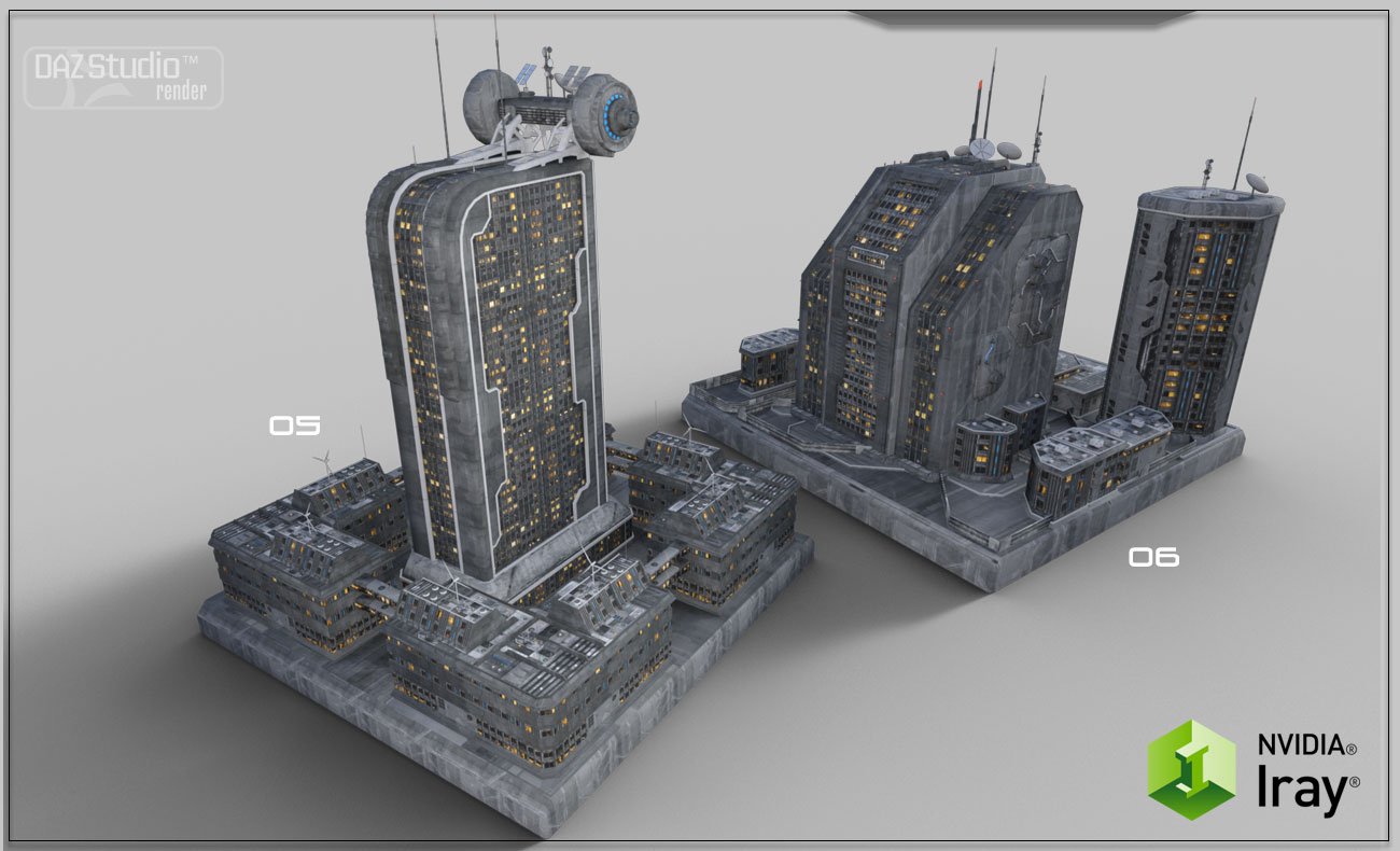 Future Cityscape Density Blocks | Daz 3D